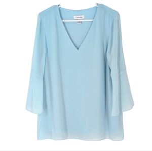 Calvin Klein Light Blue Blouse Size Large GREAT CONDITION!